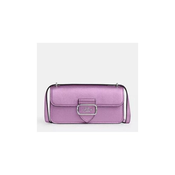 COACH Morgan Genuine leather pink metallic small bag purse crossbody - Picture 1 of 6